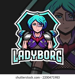 Lady Cyborg Mascot Logo Design 
