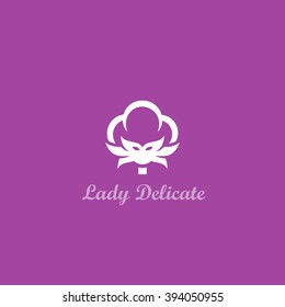 Lady Delicate. Cotton/woman face symbol