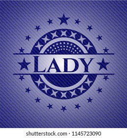Lady with denim texture