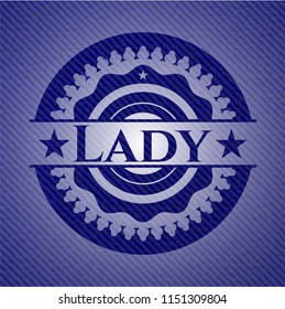 Lady with denim texture