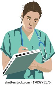 Lady Doctor vector design for any usage make flyers, posters, paper, advertisement , presentation usage. 