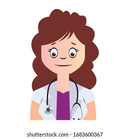 Lady Doctor Vector Illustration Isolated On White Background