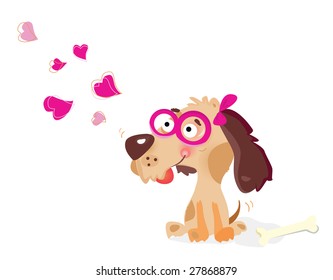Lady dog in love