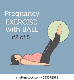  Lady doing her Daily Pregnancy Exercise with a Ball