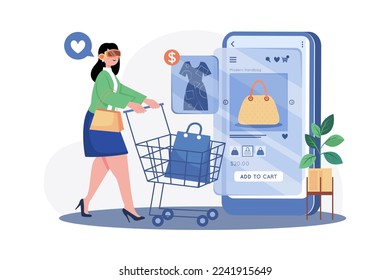 Lady Doing Online Shopping Using VR Glasses