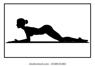 Senhora fazendo símbolo de flexões. Direções de bem-estar aventurar-se pelo passo.Empurrar exercício preparando exercício.