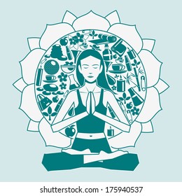 Lady doing yoga in peace