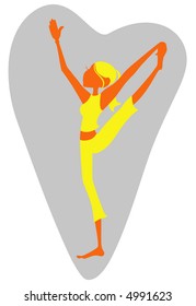 a lady doing yoga (silhouette, vector)