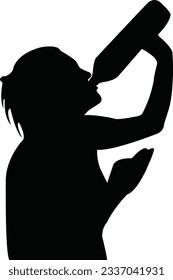 vector de silueta de agua potable de dama