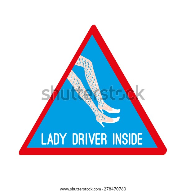 Lady driver vector sign\
(icon, logo)