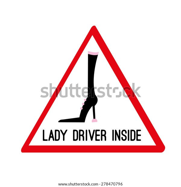 Lady driver vector sign\
(icon, logo)