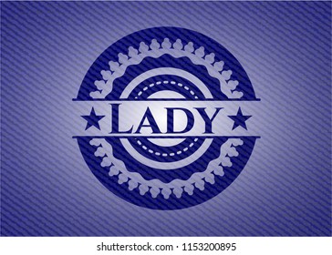 Lady emblem with jean texture