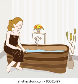 lady enjoying spa