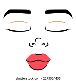 Lady face isolated on white background | Suitable for beauty salon logo design