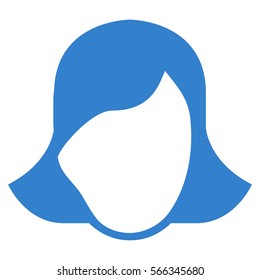 Lady Face Template vector icon. Flat cobalt symbol. Pictogram is isolated on a white background. Designed for web and software interfaces.