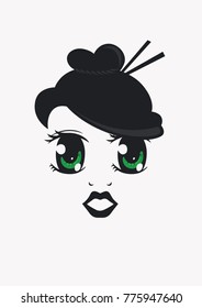 Lady face vector