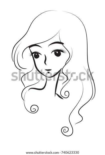 Lady Face Vector Stock Vector (Royalty Free) 740623330 | Shutterstock