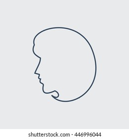 Lady Face Vector Line Icon. Eps.-10.