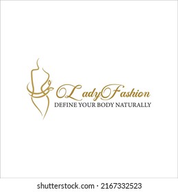 Lady Fashion logo , female torso mannequin. Tailor dummy. Design sewing logo. Vector illustration.