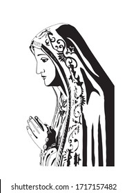 Lady of Fatima Catholic Vector Illustration