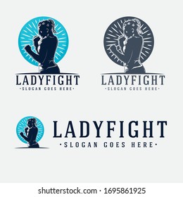 Lady Fighter Training Martial Art Studio Logo