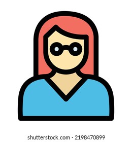 Lady Fill Vector Icon easily modified

