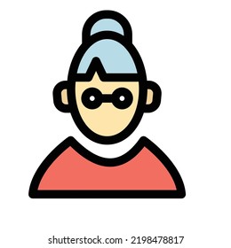 Icono del vector de relleno de Lady fácilmente modificado

