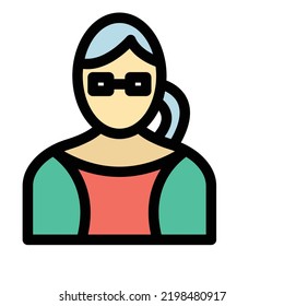 Lady Fill Vector Icon easily modified

