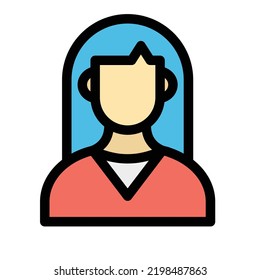 Icono del vector de relleno de Lady fácilmente modificado

