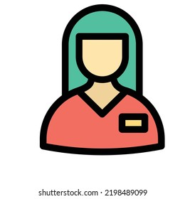 Lady Fill Vector Icon easily modified

