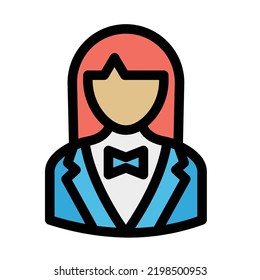  Icono del vector de relleno de Lady fácilmente modificado

