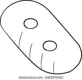 Lady Finger with Choco Chips Black and White Vector Line Art Illustration