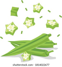 Lady Finger Falling vector white background
