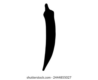 Lady finger silhouette vector art white background