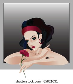 Lady with a flower