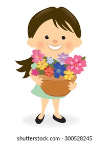 Lady with flowers