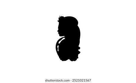 Lady Fortuna, black isolated silhouette