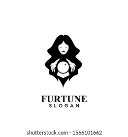 lady fortune teller logo icon design vector illustration