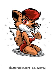 Lady Fox - Vector Illustration