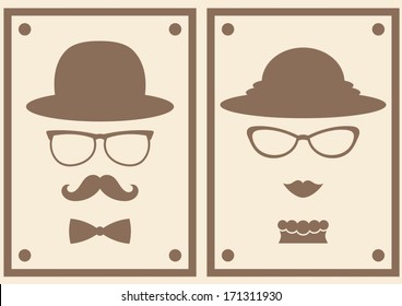 Lady And Gentleman With Glasses Symbol