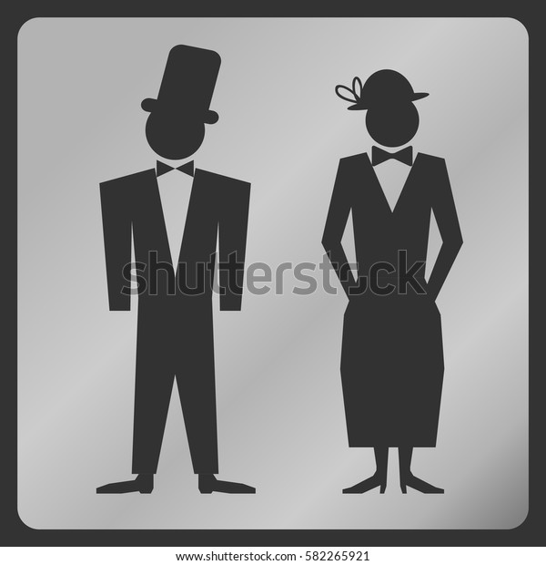 Lady Gentleman Suit Signs Vector Set Stock Vector (Royalty Free ...