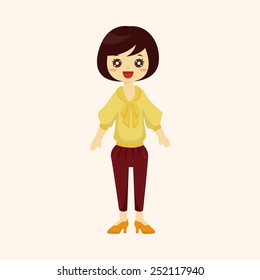 lady girl cartoon theme elements