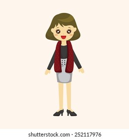 lady girl cartoon theme elements