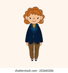 lady girl cartoon theme elements vector,eps