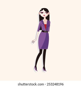 lady girl cartoon theme elements