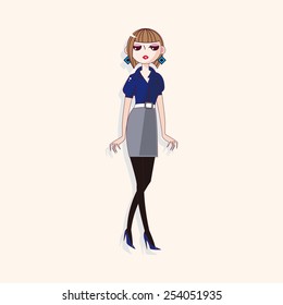 lady girl cartoon theme elements