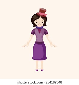 lady girl cartoon theme elements