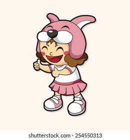 lady girl cartoon theme elements
