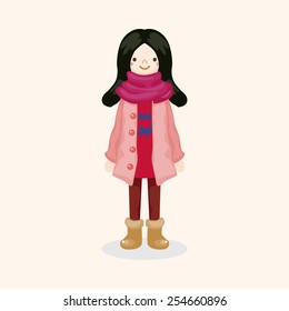 lady girl cartoon theme elements