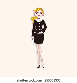 lady girl cartoon theme elements